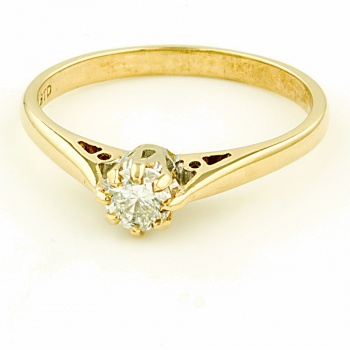 9ct Gold Diamond 25pt Solitaire Ring Size L